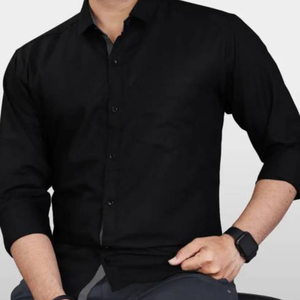 Chemise décontractée en velours côtelé marron pour homme, manches longues, col rabattu, couleur unie, tissu sergé respirant, idéale pour l'automne - Product Image 2