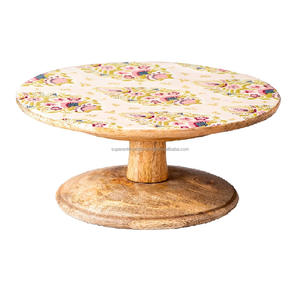 Présentoir à gâteau design autocollant avec finition personnalisée à un seul étage et design disponible Présentoir à gâteau en métal de tailles multiples - Product Image 1