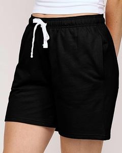 Shorts de mujer de alta calidad, 100% algodón, forro polar, con logotipo bordado personalizado, ligeros. - Product Image 1