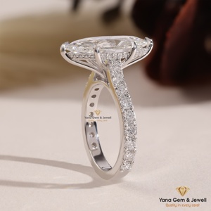 Anillo de Compromiso o Boda de Alta Gama con Diamante Cultivado en Laboratorio con Corte Marquise, Oro Sólido de 14K, 5.00 Quilates, Certificado IGI, Color F, Claridad VVS2 - Product Image 2