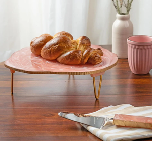 Blue Epoxy Resin <b>Cake</b> Stand With Brass Base Dessert Snacks Organizer <b>cake</b> Stand With <b>Server</b> At Affordable Price - Product Image 5