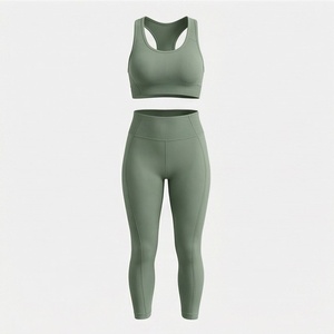 Conjunto de Yoga Personalizado para Mujer, Largo hasta la Rodilla, Tallas Grandes, con Diseño Bordado, Venta al por Mayor, Ropa Deportiva para Gimnasio y Fitness - Product Image 1