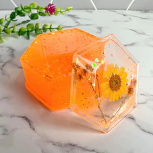 Caja de Joyería de Resina Floral Hecha a Mano de Primera Calidad, Organizador Decorativo para Guardar Objetos Pequeños, Contenedor de Regalo de Resina Personalizado - Product Image 1