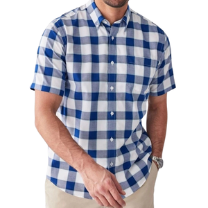 เสื้อเชิ้ตแขนสั้นลายตารางหมากรุกสำหรับผู้ชาย ผ้าฝ้ายทอลายสก็อต สวมใส่สบาย น้ำหนักเบา ระบายอากาศได้ดี เหมาะสำหรับฤดูร้อน รับผลิตแบบ OEM ODM ขายส่ง คอตั้ง - Product Image 6