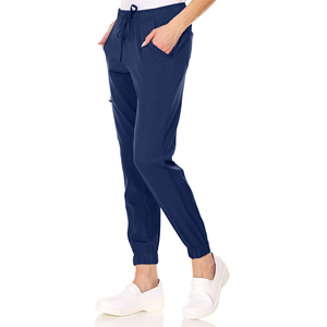 Pantalon de travail réutilisable et écologique pour hôpital, style jogger extensible, disponible en plusieurs couleurs, en tissu toile doux et respirant pour infirmières - Product Image 1