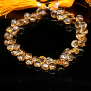 Citrine naturelle à facettes en forme de coeur perles 8mm Citrine perles de pierre pour la fabrication de bijoux - Product Image 2
