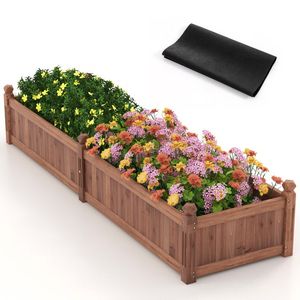 Jardinera Elevada para Jardín de 91x24x16 Pulgadas con Drenaje en las Esquinas y Revestimiento de Tela No Tejida para Vegetales - Product Image 6