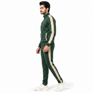 Survêtement d'entraînement pour homme en tissu polyester léger, respirant, veste zippée intégrale, pantalon ajustable, confortable - Product Image 3