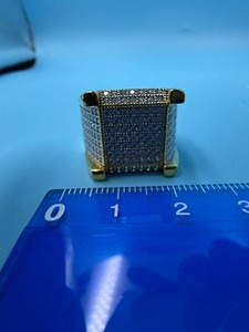 Anillo de banda ancha de plata de ley 925 con incrustaciones de diamantes, joyería de diamantes estilo hip hop, anillos de diamantes estilo hip hop, anillo de diamantes de moissanita de 14K - Product Image 2