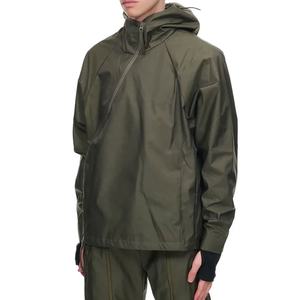 Veste coupe-vent à capuche asymétrique à fermeture éclair et col montant OEM pour hommes - Product Image 2
