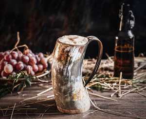 Taza Vikinga Ecológica Hecha a Mano con Cuerno de Búfalo, Impermeable, Estilo Náutico, Personalizable, para Beber, Decoración de Bodas, Regalo - Product Image 1