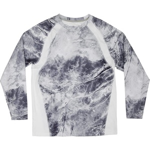 Men's Long Sleeve Hunting Shirt Blue Tie-Dye Print 100% Polyester Moisture-Wicking Summer Outdoor Top - Product Image 3