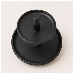 Premium Matte Black 2-<b>Tier</b> Mango Wood <b>Cake</b> Stand Farmhouse Cupcake & Dessert Display Stand for Wedding Party & Hotel Use - Product Image 6
