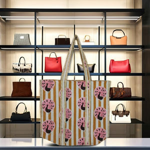 Bolsos Tote de Tela de Algodón con Cierre de Cremallera, Color Sólido, Diseño Floral, a la Moda, con Logotipo Personalizado, Amplio y Ligero, Gran Venta - Product Image 4