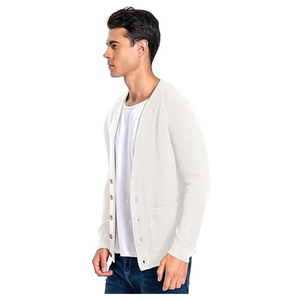 Suéter tipo cárdigan clásico de punto con botones para hombre - Product Image 5