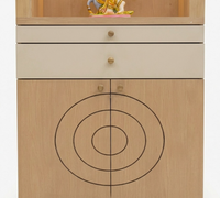 Mandir de prière traditionnel en bois massif écologique, rectangulaire, avec motif Om Ganesha rétroéclairé par LED, grand temple de maison design avec rangement