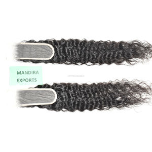 100% Extensions de cheveux humains de temple indien vierge non transformé vague ondulée naturelle vendeur en gros HD dentelle couleur noire cheveux humains - Product Image 3