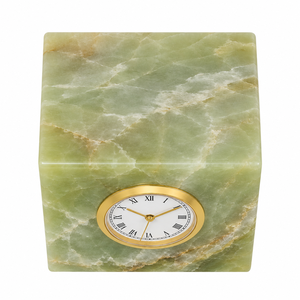 2026 Impex Pakistan Green <b>Marble</b> Desk <b>Clock</b> Roman Numeral Analog Timepiece Decorative Office Table <b>Clock</b> - Product Image 4