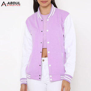 Veste de style universitaire pour femmes avec boutons pression sur le devant, col et poignets côtelés, mode streetwear décontractée élégante - Product Image 1