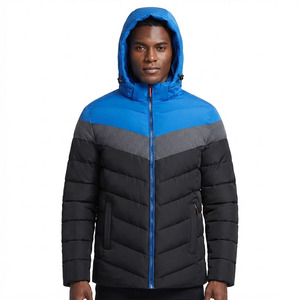 Veste matelassée à capuche haut de gamme pour homme, style color block, manteau d'hiver chaud et épais, parka d'extérieur coupe-vent, mode décontractée - Product Image 4