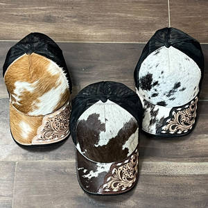 Gorras de Vaquero de Cuero Genuino con Pelo de Vaca y Diseño Floral, Ajustables con Malla Trasera, Precio de Fábrica 2026, para Unisex - Product Image 5
