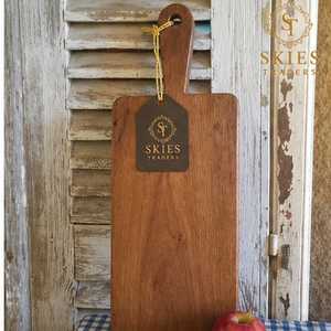 Planche à découper ronde en bois d'acacia avec poignée courte pour servir des pizzas, du fromage et comme plateau de service - Product Image 4