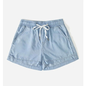 Women's Spandex/Polyester Oxford Shorts <b>Elastic</b> <b>Waist</b> Mid Rise Regular Fit Casual Breathable Quick Dry Eco-Friendly Pockets - Product Image 1