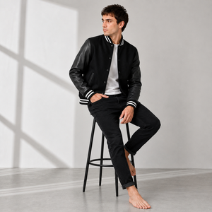 Varsity jacket featuring a relaxed fit premium comfort and timeless sporty details for practical stylish everyday outerwear wear - Product Image 3