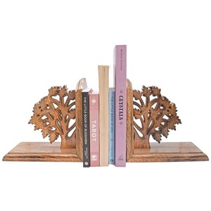 Mango <b>Wood</b> Bookends Handcrafted Natural Brown Wholesale Moradabad India - Product Image 4