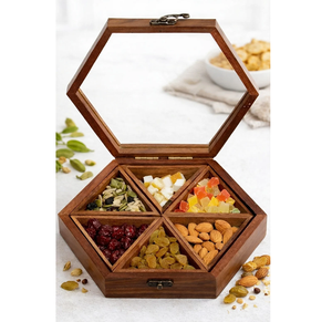 Caja para Almacenar y Servir Frutos Secos Hecha de Madera Natural y Sólida, Ecológica y Personalizable - Product Image 4