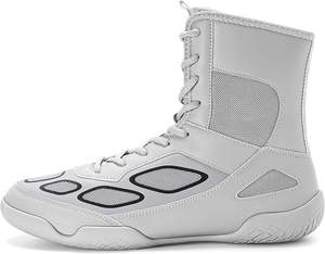 รองเท้าผ้าใบหุ้มข้อสูงสำหรับผู้ชาย สำหรับมวยปล้ำ มวยสากล วัสดุ PU ระบายอากาศได้ดี น้ำหนักเบา กันลื่น เหมาะสำหรับออกกำลังกาย - Product Image 3