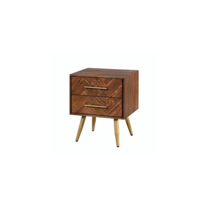 Table de chevet 2 tiroirs en bois massif de la collection BERGEN – Fournisseur Vietnamien – Prix bas – Idéale pour chambre à coucher - Product Image 1