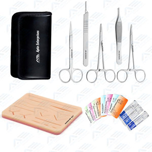 Étudiants en médecine Kit de pratique de suture pour les étudiants en médecine Tampon en silicone Chirurgie Plaies Instruments chirurgicaux Instruments médicaux - Product Image 1