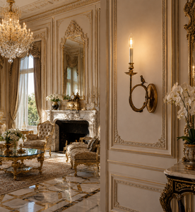 Luxury European Venetian Baroque <b>Wall</b> <b>Sconce</b> Premium Decorative <b>Wall</b> <b>Light</b> with Elaborate Ornamental Mirrorwork, Elegant Brass - Product Image 6
