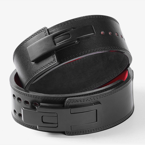 Ceinture de musculation personnalisée OEM en cuir véritable avec boucle à levier réglable en acier inoxydable - Product Image 3
