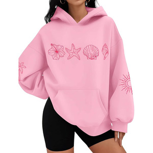 Sweat-shirts à capuche pour femmes, sweat-shirt surdimensionné à capuche, manches longues, décontracté, en polaire, pull avec poche - Product Image 1