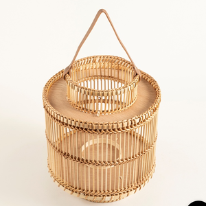 Lámpara de Ratán Tejida a Mano, Estilo Boho Rústico, Materiales Naturales, Ecológica, Decorativa para Sala de Estar, Patio, Decoración del Hogar - Product Image 4