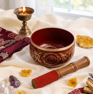 Ensemble de bols chantants tibétains faits à la main avec marteau - Bol sonore en laiton pour la méditation, le yoga, la pleine conscience et la guérison des chakras - Product Image 1