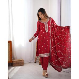 เสื้อขนาด XL ที่มีลายปักชุด Dupatta และชุด Dupatta พร้อมงานปักด้ายตามลำดับ - Product Image 6