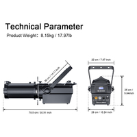 Projecteur Ellipsoidal LED RGBWAUV à Zoom Optique DMX 250W LEKO pour Théâtre, Mariage, Église