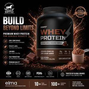 Elma Food Whey <b>Protein</b> Concentrated 1KG Vanilla Flavor Zero Sugar Added 50 Servings Muscle Growth Formula BCAA GMO Free 20-29g - Product Image 1