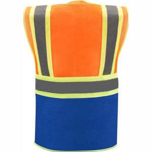 Chaleco de Seguridad Reflectante Impermeable de Alta Visibilidad ANSI Clase 1 EN ISO 20471 Clase 2 para Trabajos de Construcción con Múltiples Bolsillos - Product Image 3