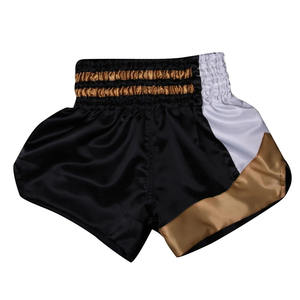 Pantalones Cortos de Boxeo Personalizados con Diseño de Parches, Satén Premium Transpirable, Pantalones Cortos de Artes Marciales con Paneles en Contraste, Corte Holgado y Cómodo para Entrenamiento, Venta al Por Mayor - Product Image 1