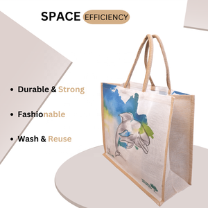 Écologique Juco Géométrique Biodégradable Réutilisable Shopping Tote Forte Poignées Personnalisables Couleurs pour Épicerie Farmers Market - Product Image 6