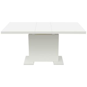 Table de cuisine extensible en MDF blanc brillant et acier, série de tables à manger - Product Image 2