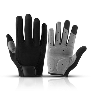 Gants de cyclisme unisexes à doigts entiers, respirants, antidérapants, en tissu polyester absorbant l'humidité, pour l'été, avec fermeture auto-agrippante - Product Image 1