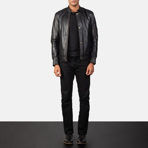 Veste en cuir de renard 100% vintage de haute qualité fabriquée sur mesure pour l'hiver et la saison des neiges, veste de baseball en cuir pour hommes - Product Image 2