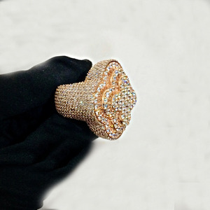 925 Sterling <b>Silver</b> Brilliant Cut Hip Hop Style Engagement Wedding <b>Ring</b> for <b>Men</b> Women Unisex Rhodium Plated Anniversary Gifts - Product Image 2