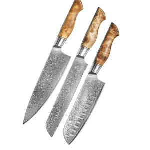 Ensemble de couteaux de cuisine en acier Damas fabriqués à la main avec étui en cuir, couteaux de cuisine durables pour usage professionnel et domestique - Product Image 5