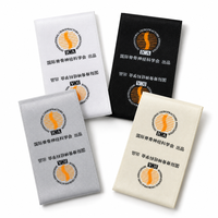 Étiquettes personnalisées en satin imprimées avec logo, étiquettes pliées pour vêtements et accessoires